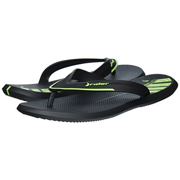 Rider Sandals Men's RiderUltra Flip-Flop Black/Green Size 13 Medium US New - Picture 1 of 14